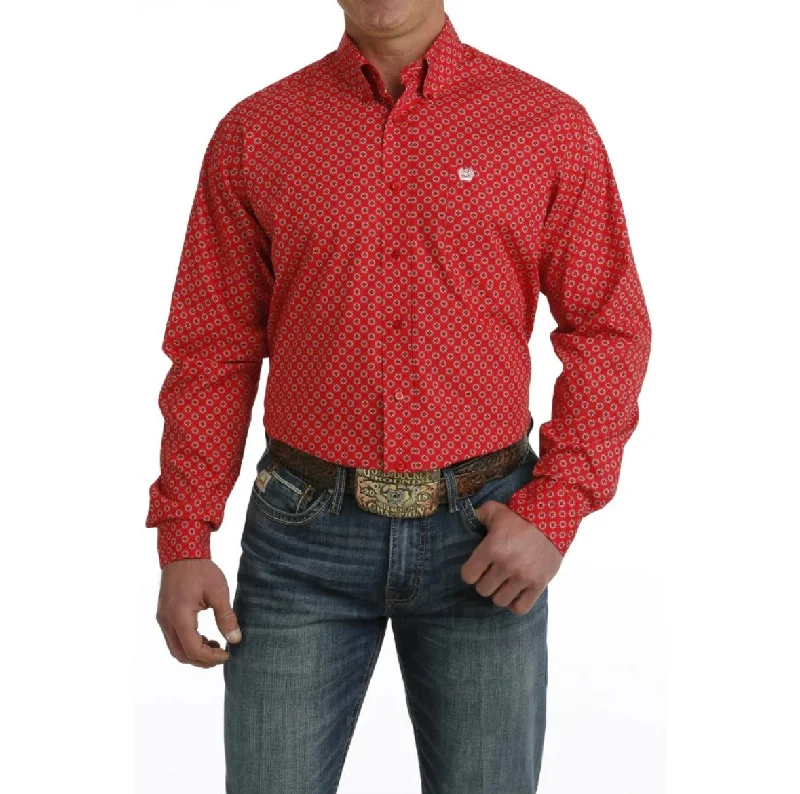 Cinch Men’s Red Print Shirt Sharp Men's Italian