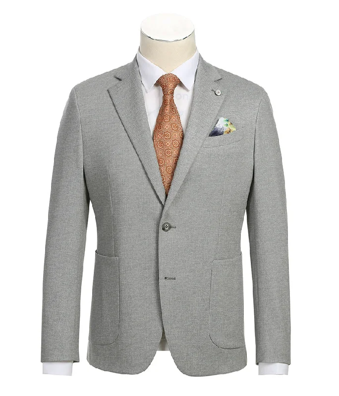 Half Canvas Slim Fit Blazer in Gray Dynamic Men's High