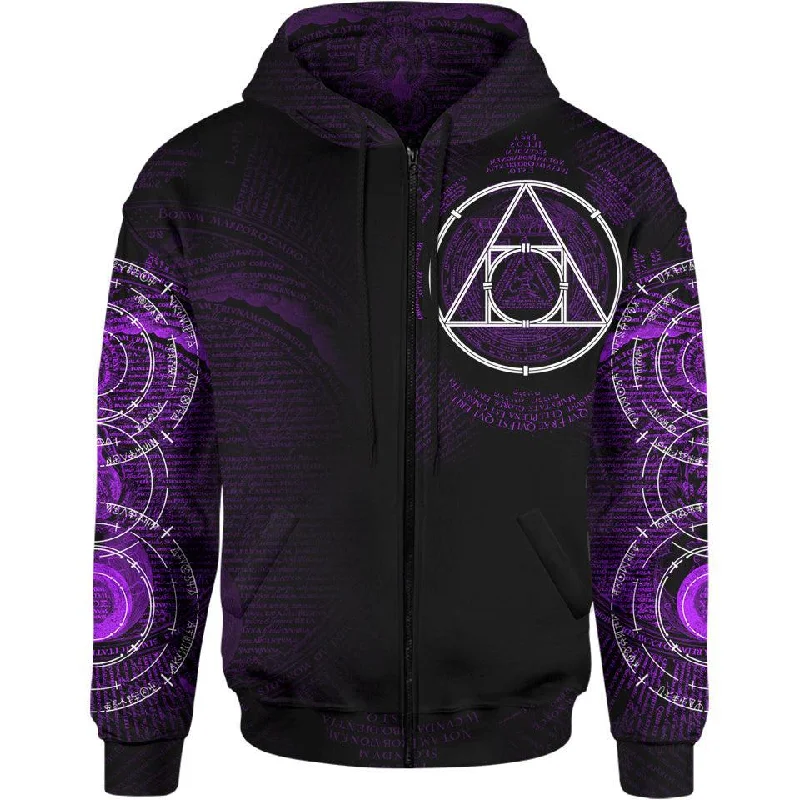 Philosopher's Stone Zip Hoodie Cool Men's Distressed