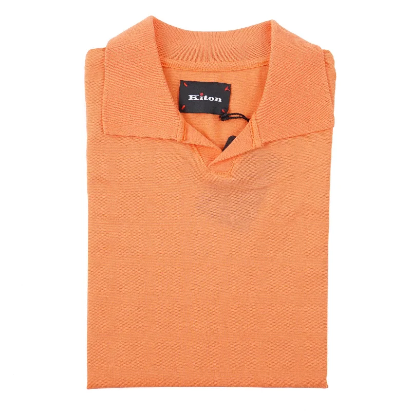 Kiton Micro Pique Cotton Polo Shirt Elegant Men's Cashmere