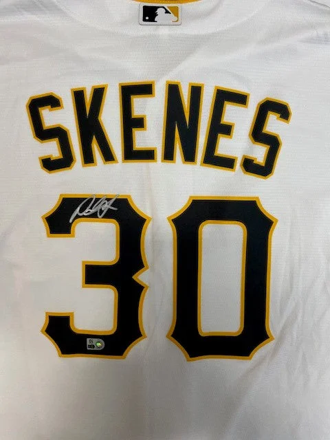 Paul Skenes Autographed Pirates Replica White Jersey Unique Men's Upcycled