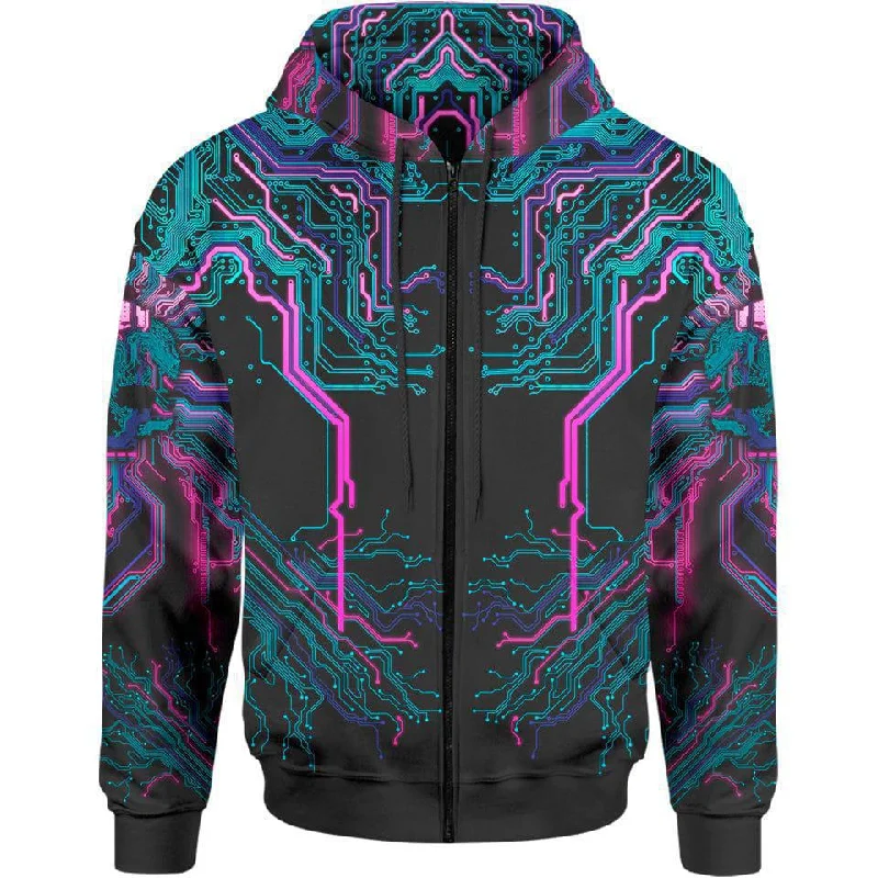 Cyber Zip Hoodie - Limited Casual Men's Loose