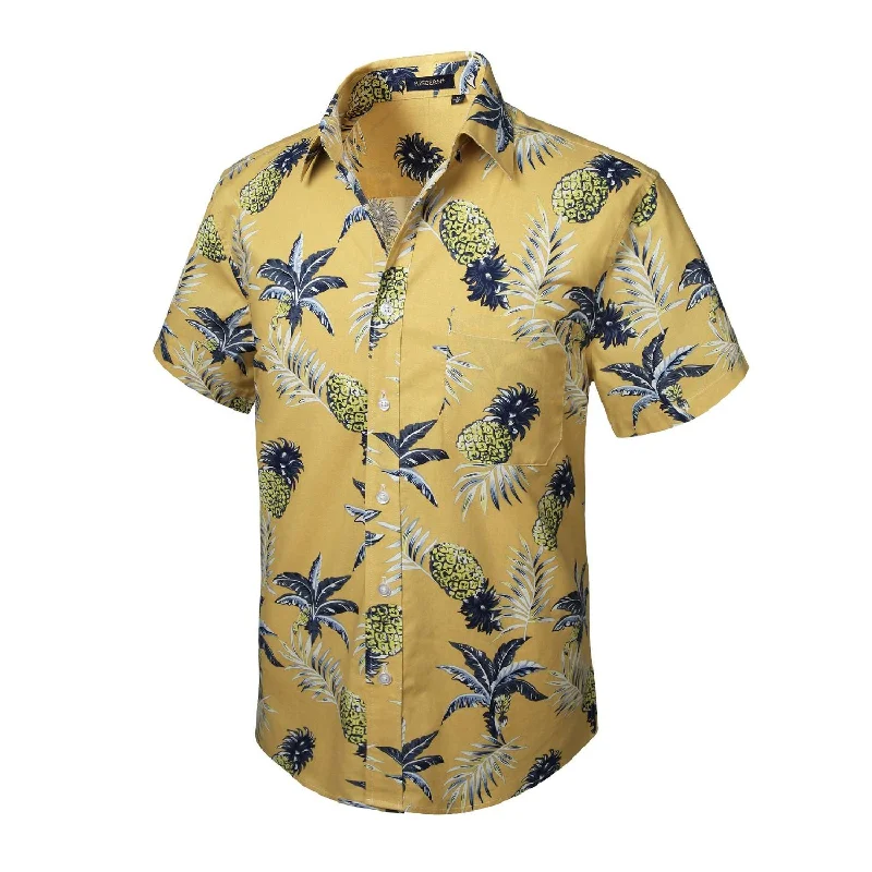 Funky Hawaiian Shirts with Pocket - YELLOW-2 Relaxed Men's Australian 