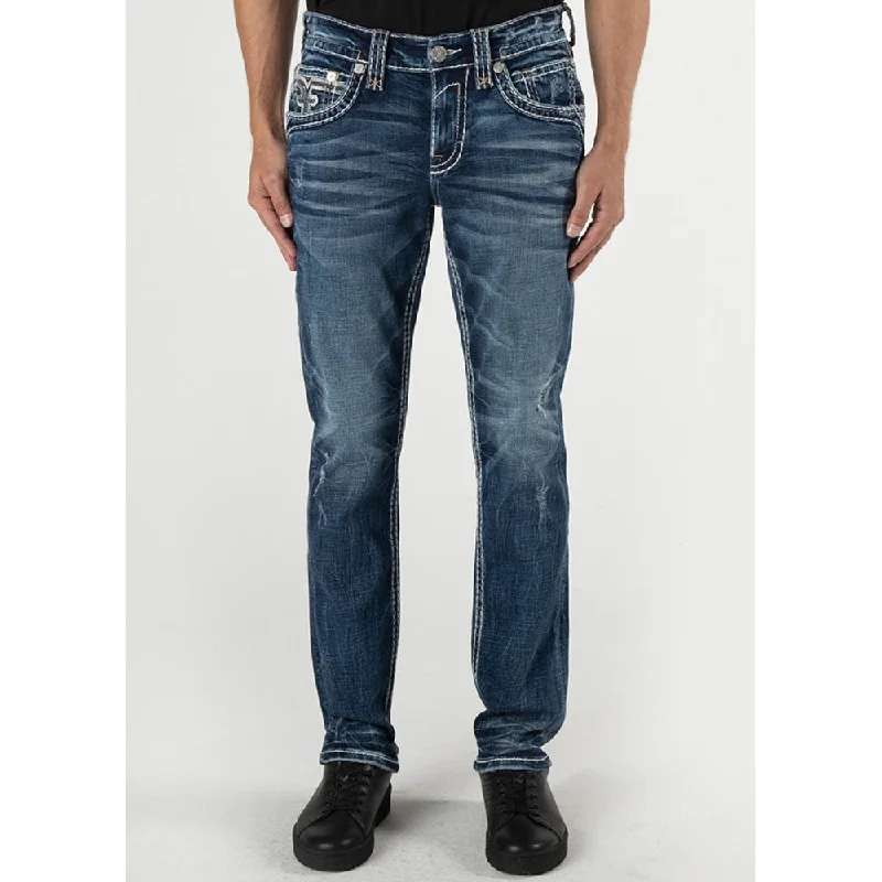 Rock Revival Mens Karlo Alt Straight Jeans - RP3931A201R Bold Men's Animal