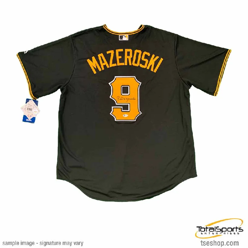 Bill Mazeroski Signed Authentic Pittsburgh Pirates Black Jersey Earthy Men's Sustainable 