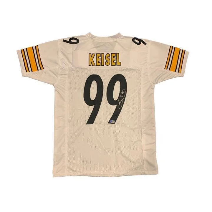 Brett Keisel Signed Custom White Football Jersey Street