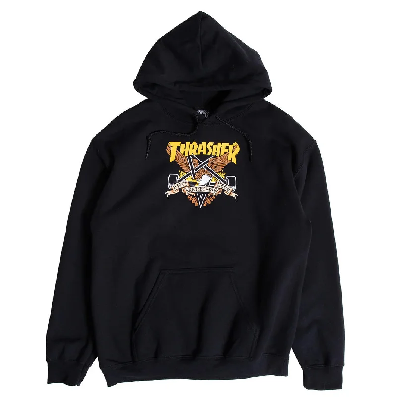 Thrasher x Antihero Eaglegram Hooded Sweatshirt Black Bold Men's Animal