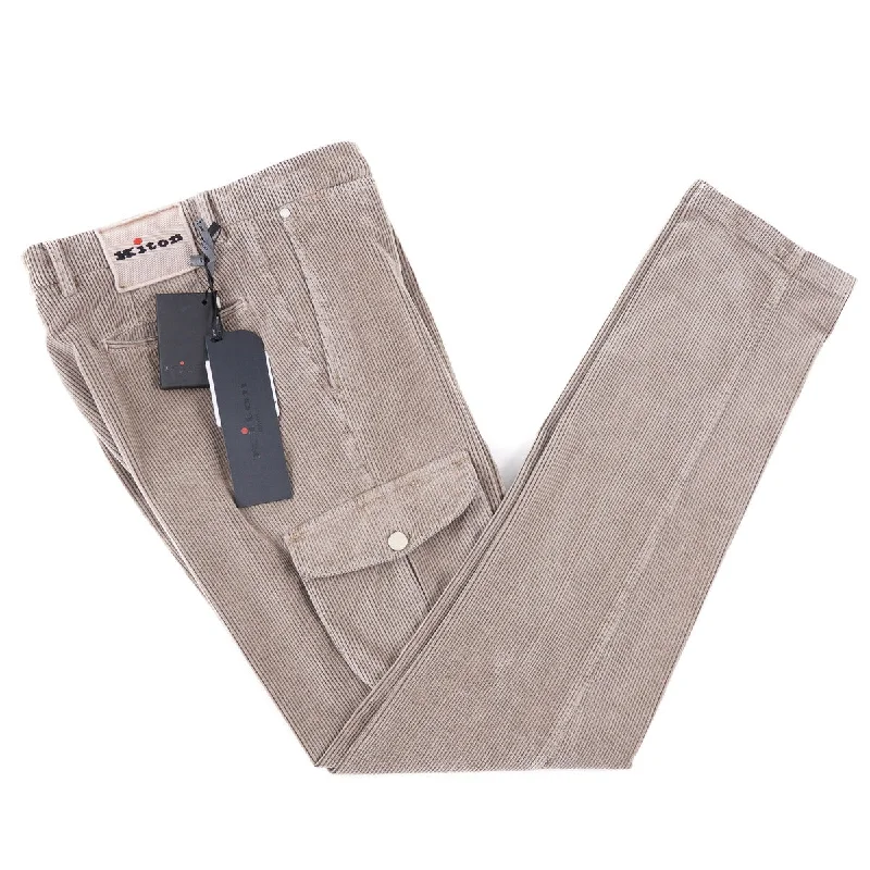 Kiton Corduroy Pants with Cargo Pockets Bohemian Men's Free