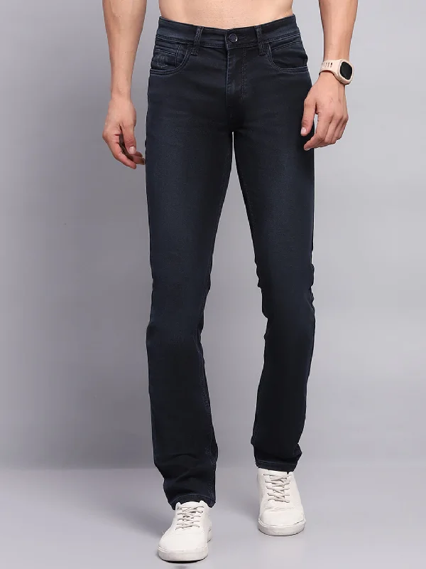 Men Blue Solid Skinny Fit Denim Earthy Men's Hemp