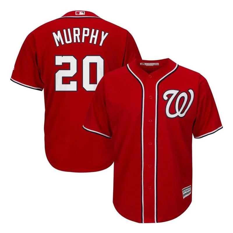 Unsigned Daniel Murphy Nationals Red Jersey Rugged Men's Outdoor 