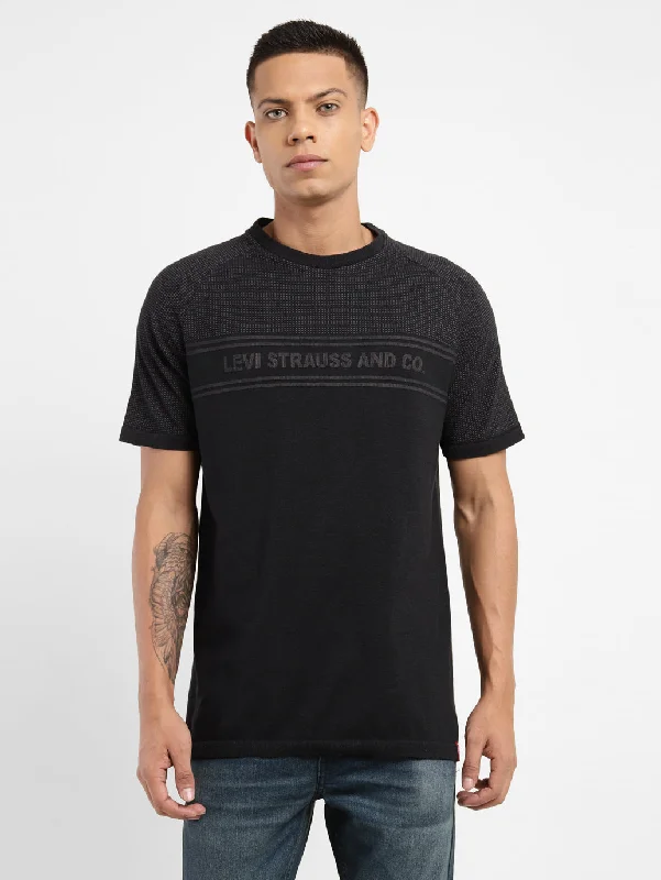 Men's Brand Logo Crew Neck T-shirt Casual Men's Loose