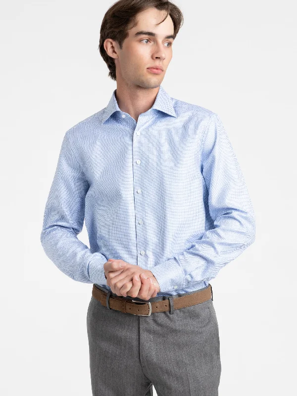 Blue Micro Slimline Shirt Laid