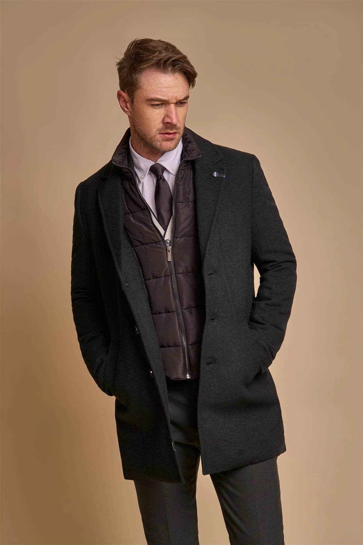 Sanford - Men's Forest Green Wool Blend Overcoat Trendy Men's Bucket