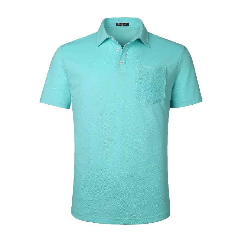 Men's Polo Shirt with Pocket - AQUA BLUE Tough Men's Tactical