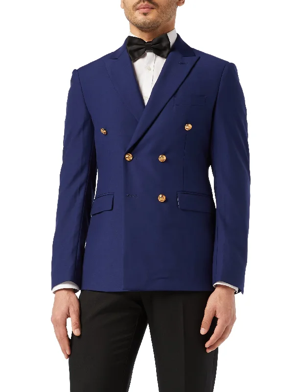 NAVY DOUBLE BREASTED GOLD BUTTON JACKET Trendy Men's Bucket