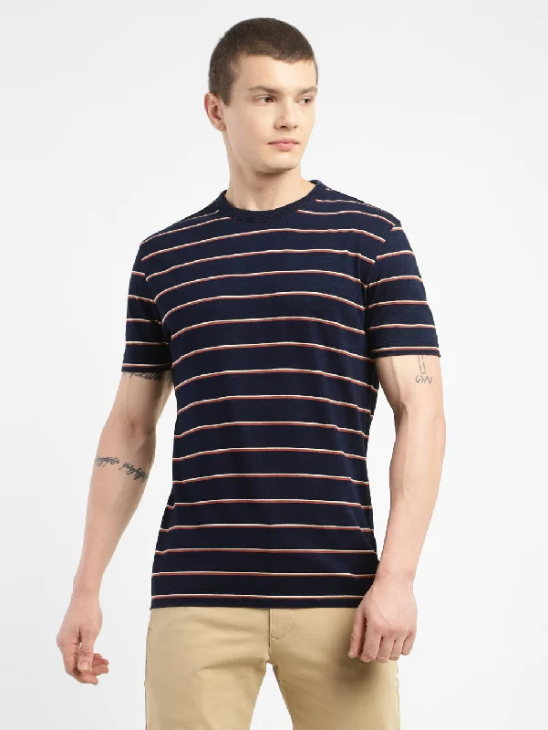 Men's Striped Slim Fit T-shirt Elegant Men's Cashmere