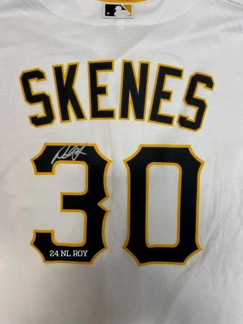 Paul Skenes Autographed "24 NL ROY" Pirates White Replica Jersey (PRESALE) Classic Men's Pin