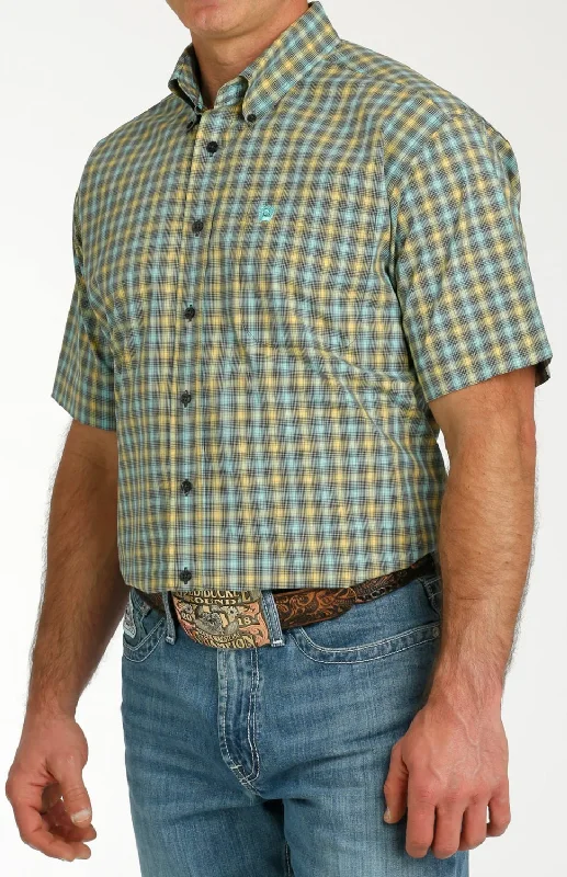 Cinch Men’s Green/Yellow/Blue Plaid Shirt Relaxed Men's Australian 