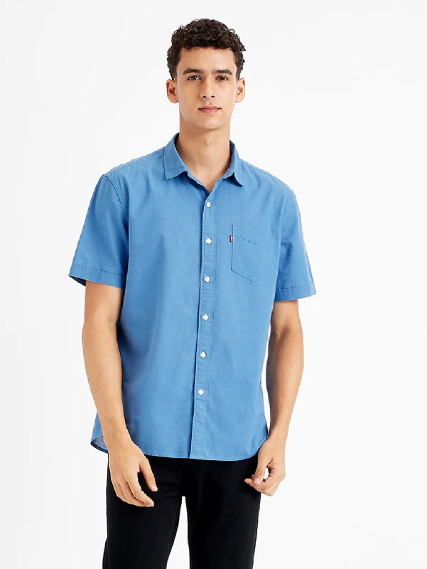 Men's Solid Regular Fit Shirt Hip Men's Retro