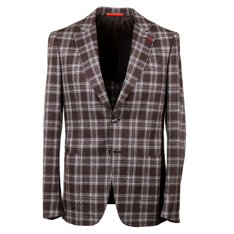 Isaia Slim-Fit Soft Flannel Wool Suit Trendy Men's Scandinavian