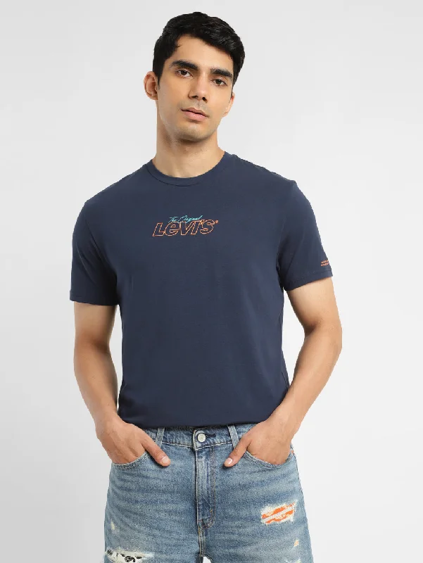 Men's Brand Logo Relaxed Fit T-shirt Modern Men's Tech