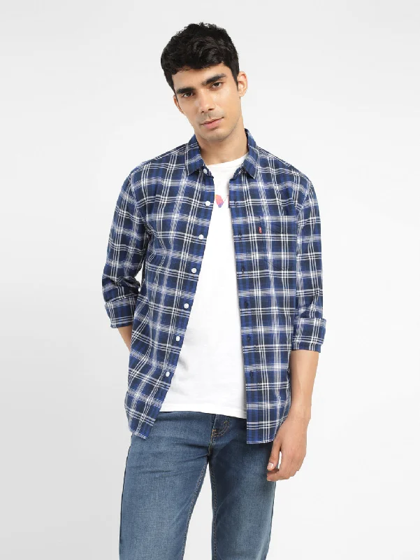 Men's Checkered Slim Fit Shirt Dynamic Men's High