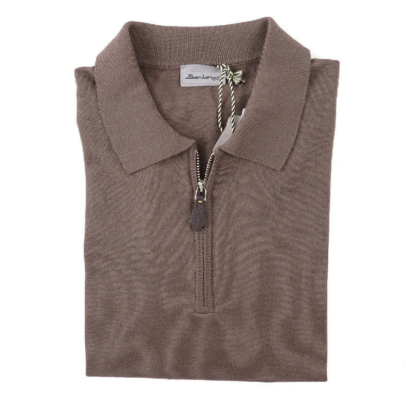 Sartorio Short-Sleeve Zipped Polo Sweater Sophisticated Men's 