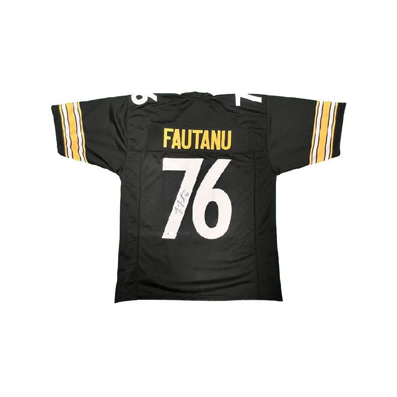 Troy Fautanu Signed Custom Black Football Jersey Business