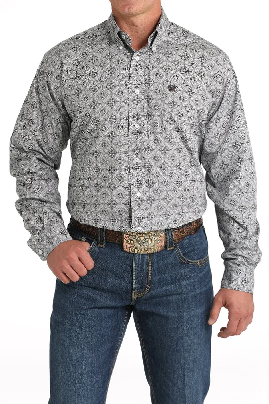 Cinch Men's Brown Medallion Print Shirt Bohemian Men's Free