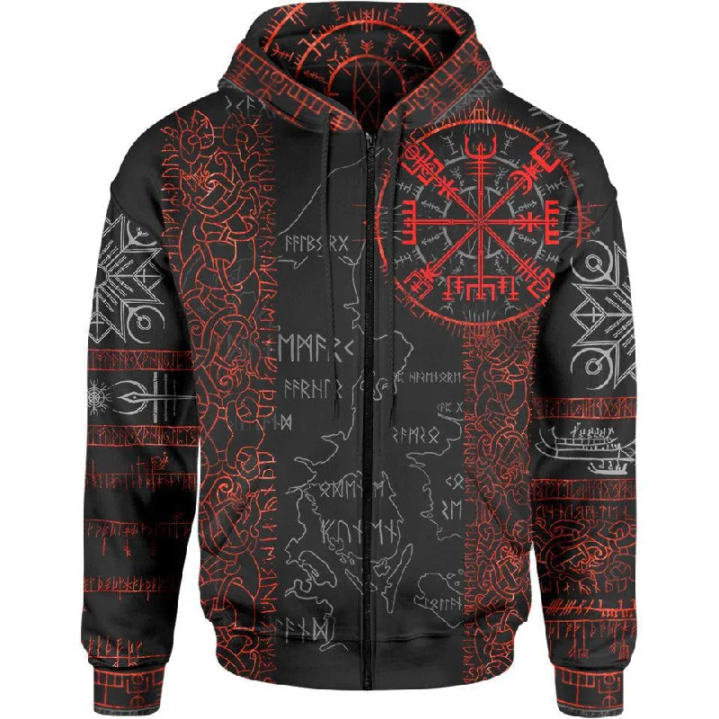 Vegvisir Zip Hoodie - Ember Edition Cozy Men's Sherpa