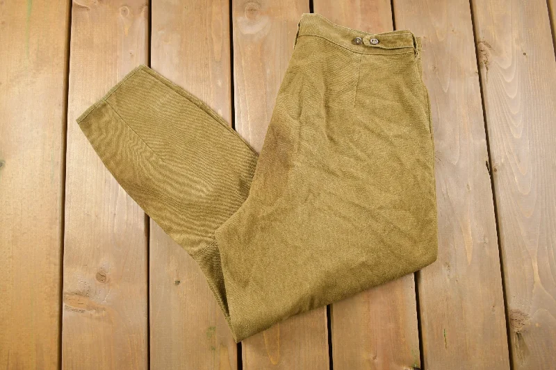 Vintage 1990s Military Brown Cargo Pants Size 32 x 26 Modern Men's Geometric