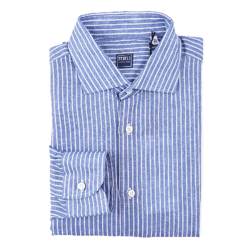 Fedeli Striped Linen-Cotton Shirt Tough Men's Tactical