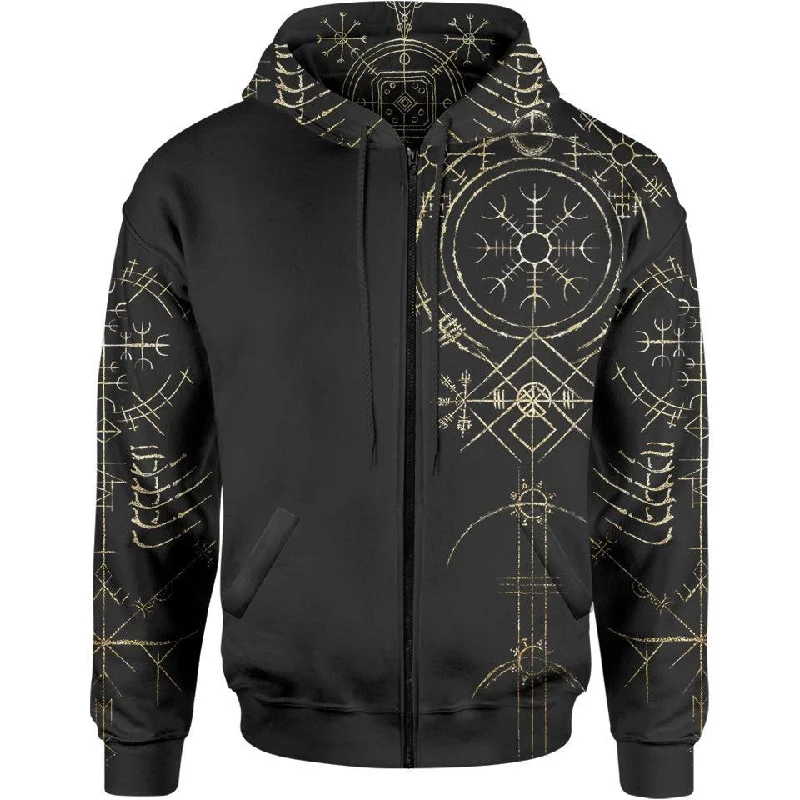 The Stave Zip Hoodie - Gold Casual Men's Japanese 