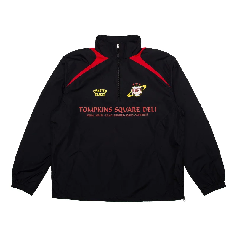 Quartersnacks Deli Squad Track Jacket Black/Red Refined Men's European