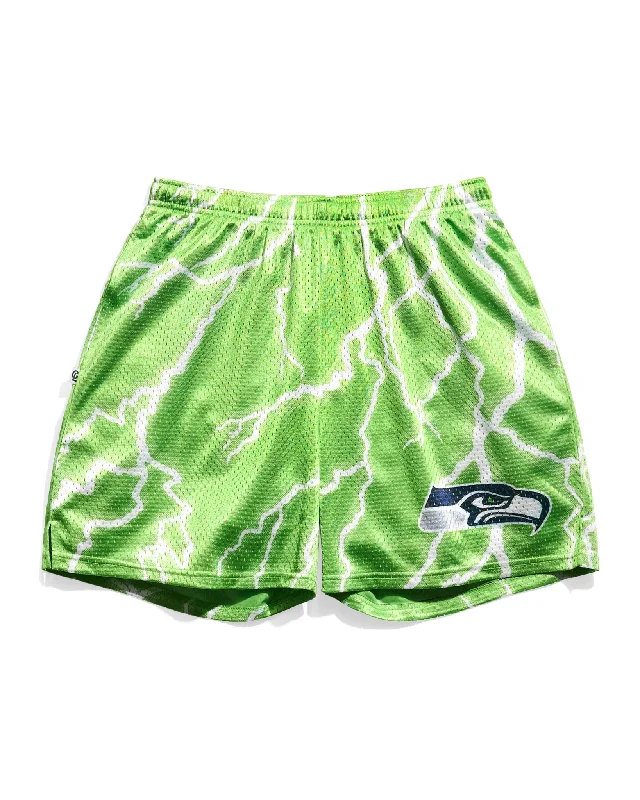 Seattle Seahawks Green Lightning Retro Shorts Dapper Men's 1920S