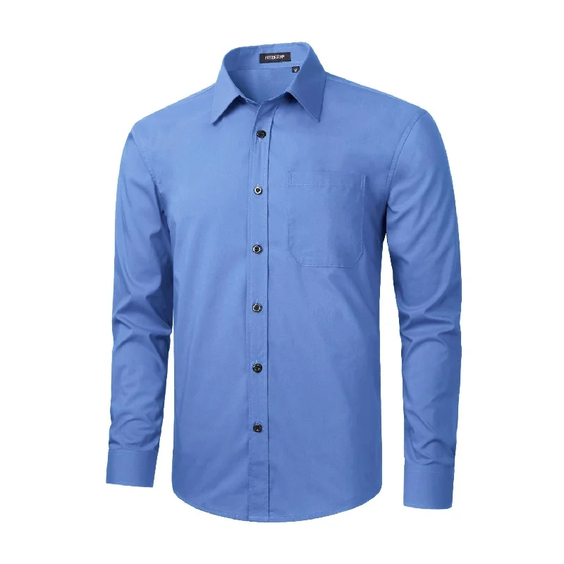 Men's Dress Shirt with Pocket - OXFORD BLUE Monochromatic All