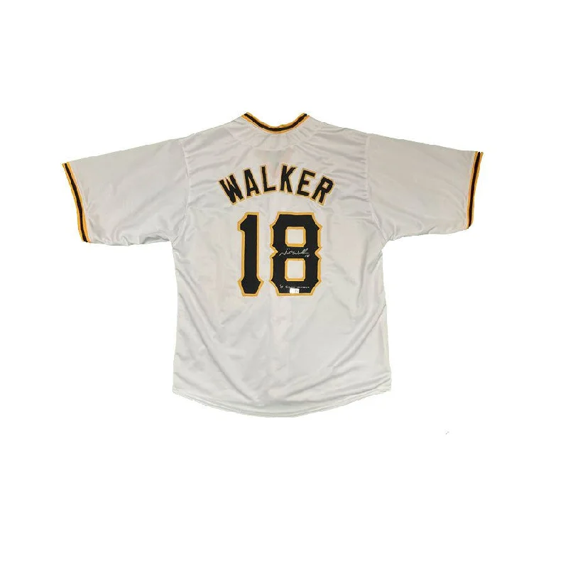 Neil Walker Signed White Baseball Jersey with "14 Silver Slugger" Modern Men's Geometric