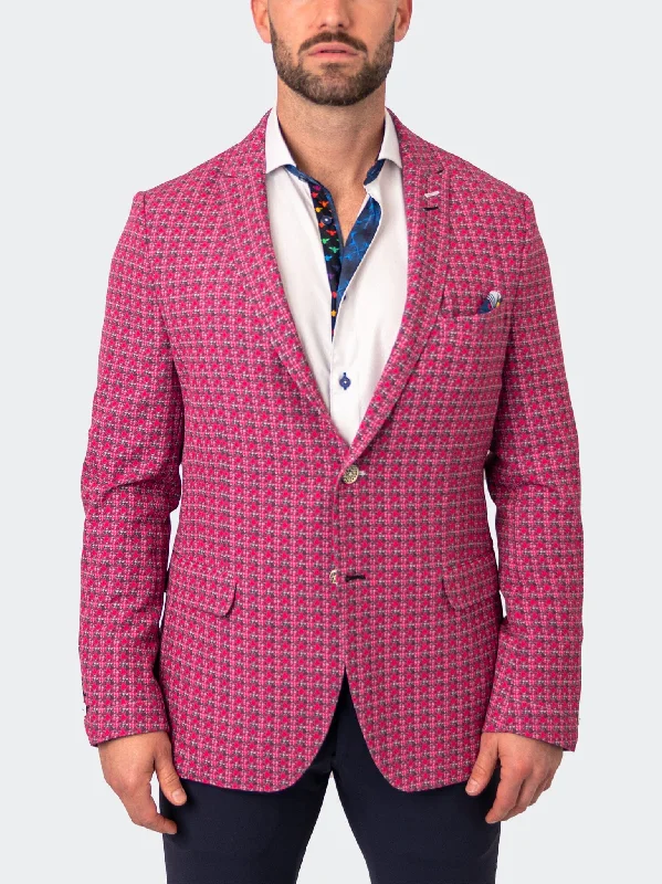 Blazer Unconstructed HerringbonePink Pink Sleek Men's Metallic