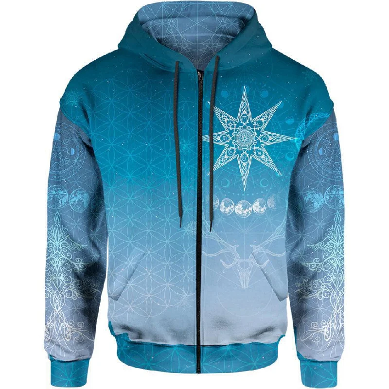 Yule Zip Hoodie - Snow Edition Trendy Men's Scandinavian