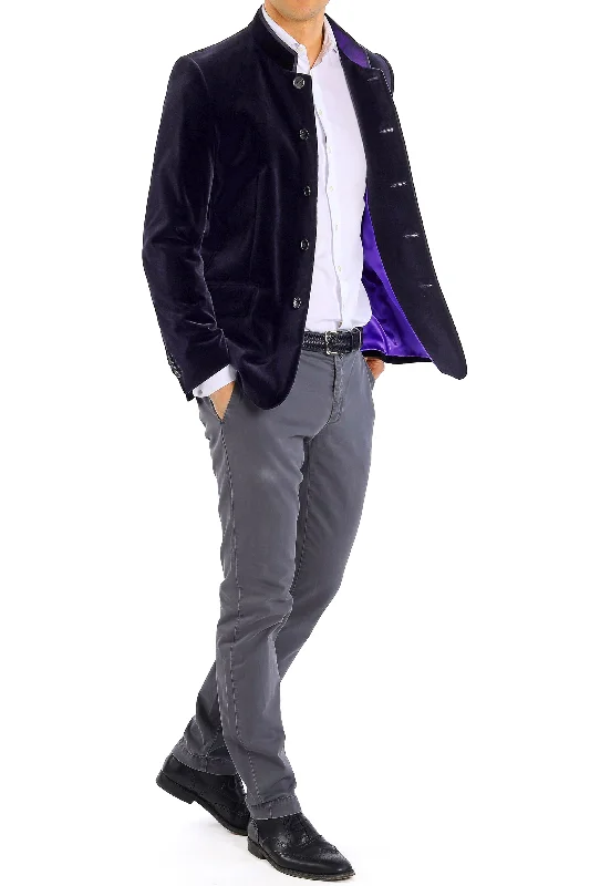 Blazer from Italian cotton velvet in plum Rugged Men's Outdoor 