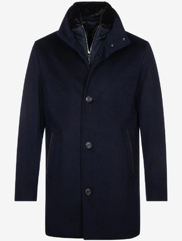 Cashmere Carcoat Navy Masculine Men's Thick