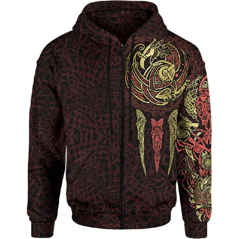 War Raven Zip Hoodie Relaxed Men's Australian 