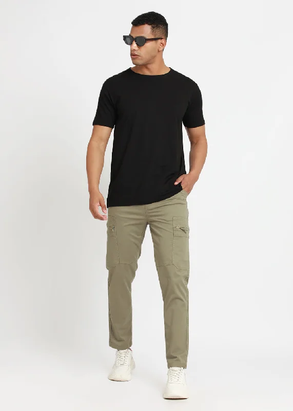 Olive Drab Zip Cargo Pants Hip Men's Urban