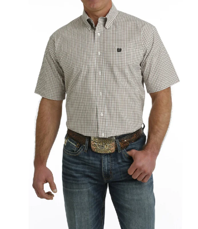 Cinch Men’s White & Khaki Plaid Shirt Lumberjack