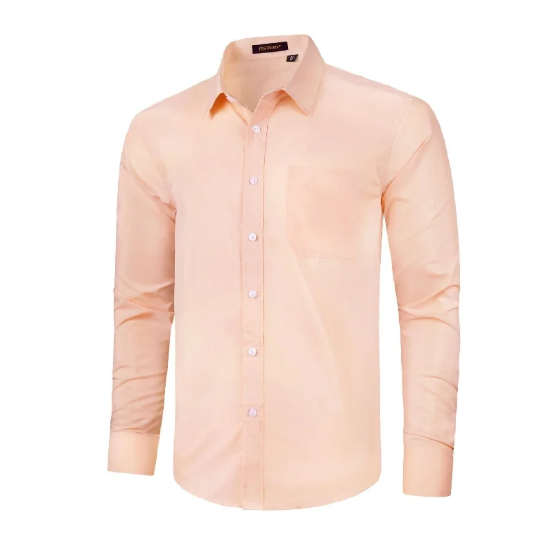 Men's Dress Shirt with Pocket - LIGHT ORANGE Cool Men's Distressed