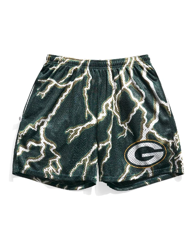 Green Bay Packers Lightning Retro Shorts Youthful Men's Pop