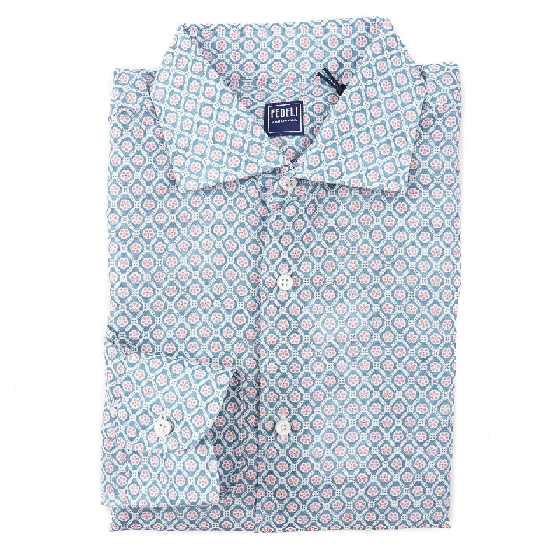 Fedeli Patterned Linen-Cotton Shirt Minimalist Men's Casual 