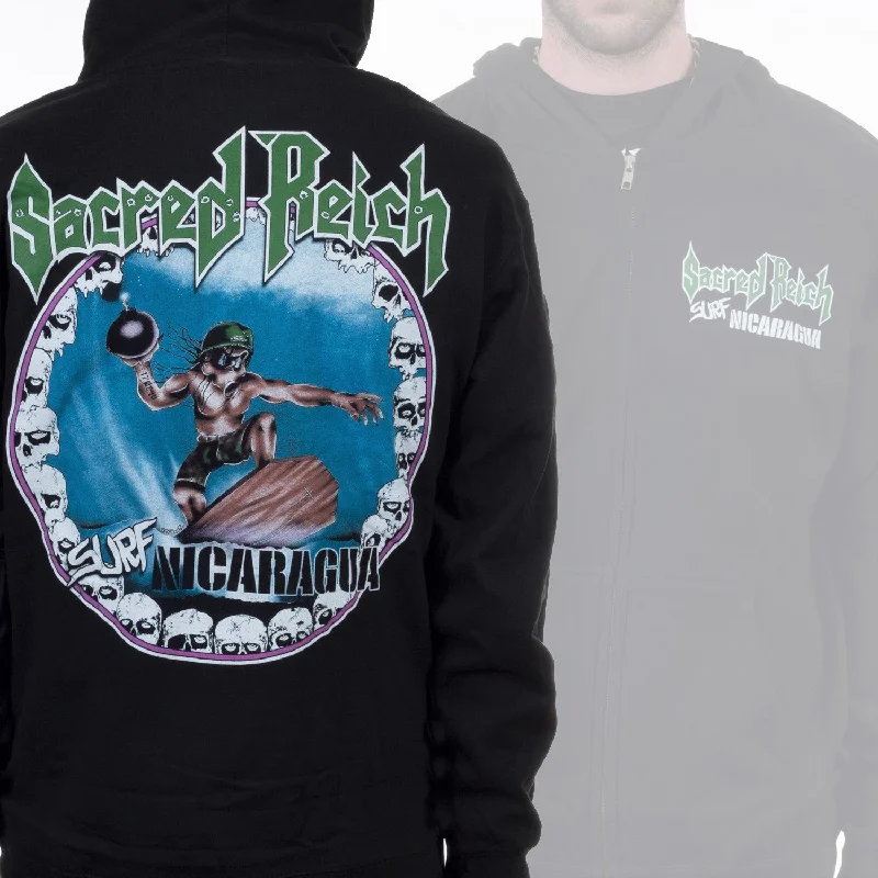 Sacred Reich "Surf Nicaragua" Zip Hoodie Artistic Men's Hand