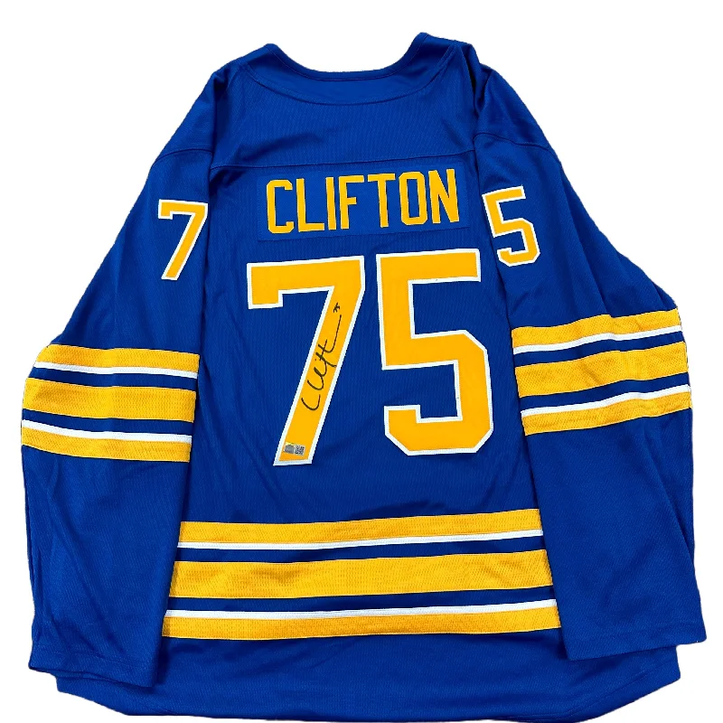 Connor Clifton Signed Sabres Authentic Fanatics Licensed Blue Jersey Relaxed Men's Australian 