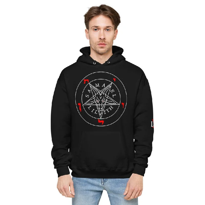 Samael & Lilith Infernal Sigil of Baphomet pull-over Unisex fleece hoodie Sporty Men's Tennis